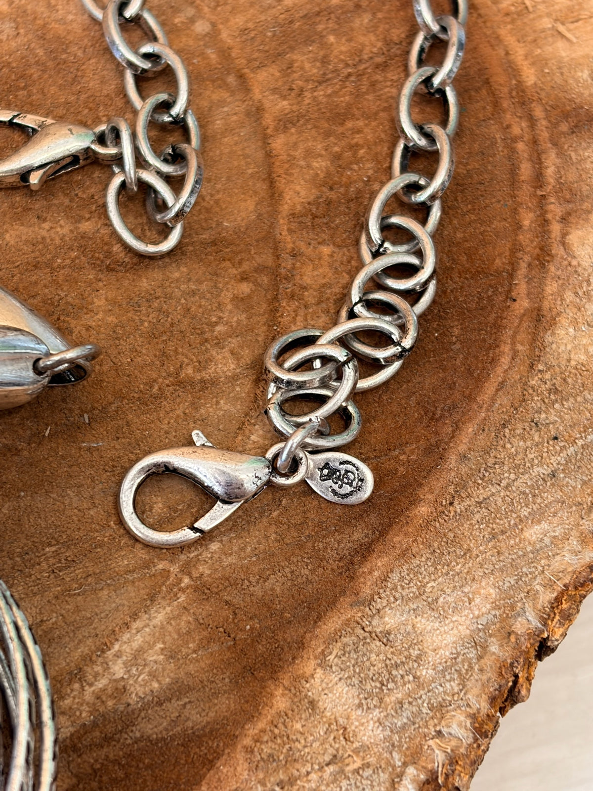 Gray and Silver Tone Long Statement Necklace