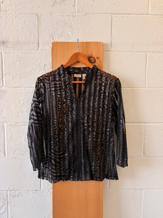Semi-Sheer Animal Print Jacket : L/XL