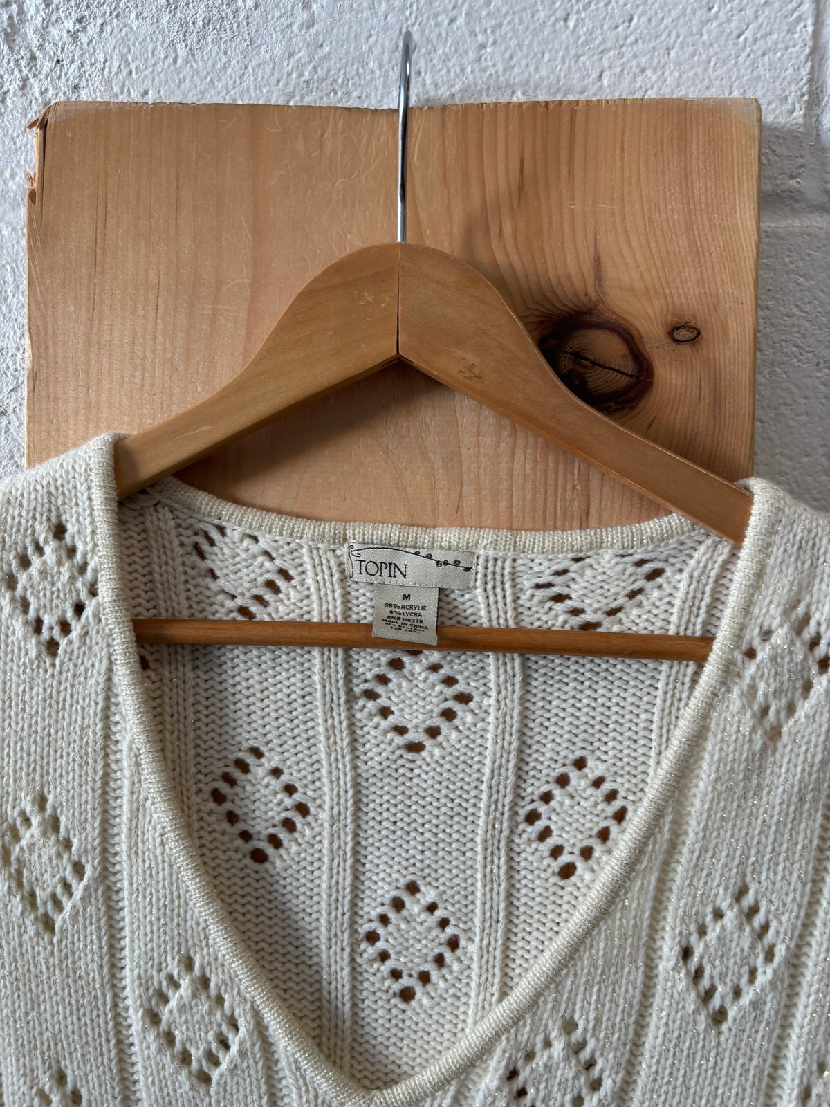 Ivory Knit Top W/Sparkle : M