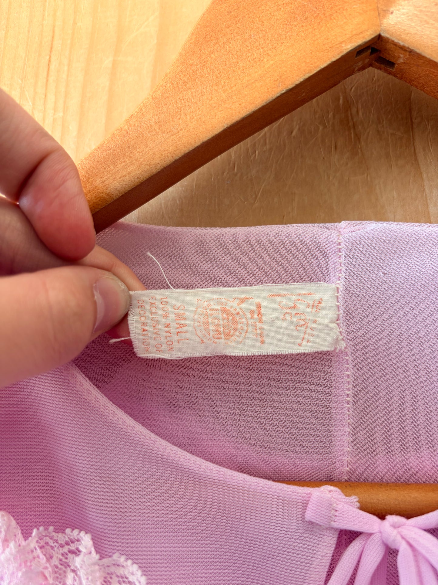 Vtg Lilac Front Tie Robe : S