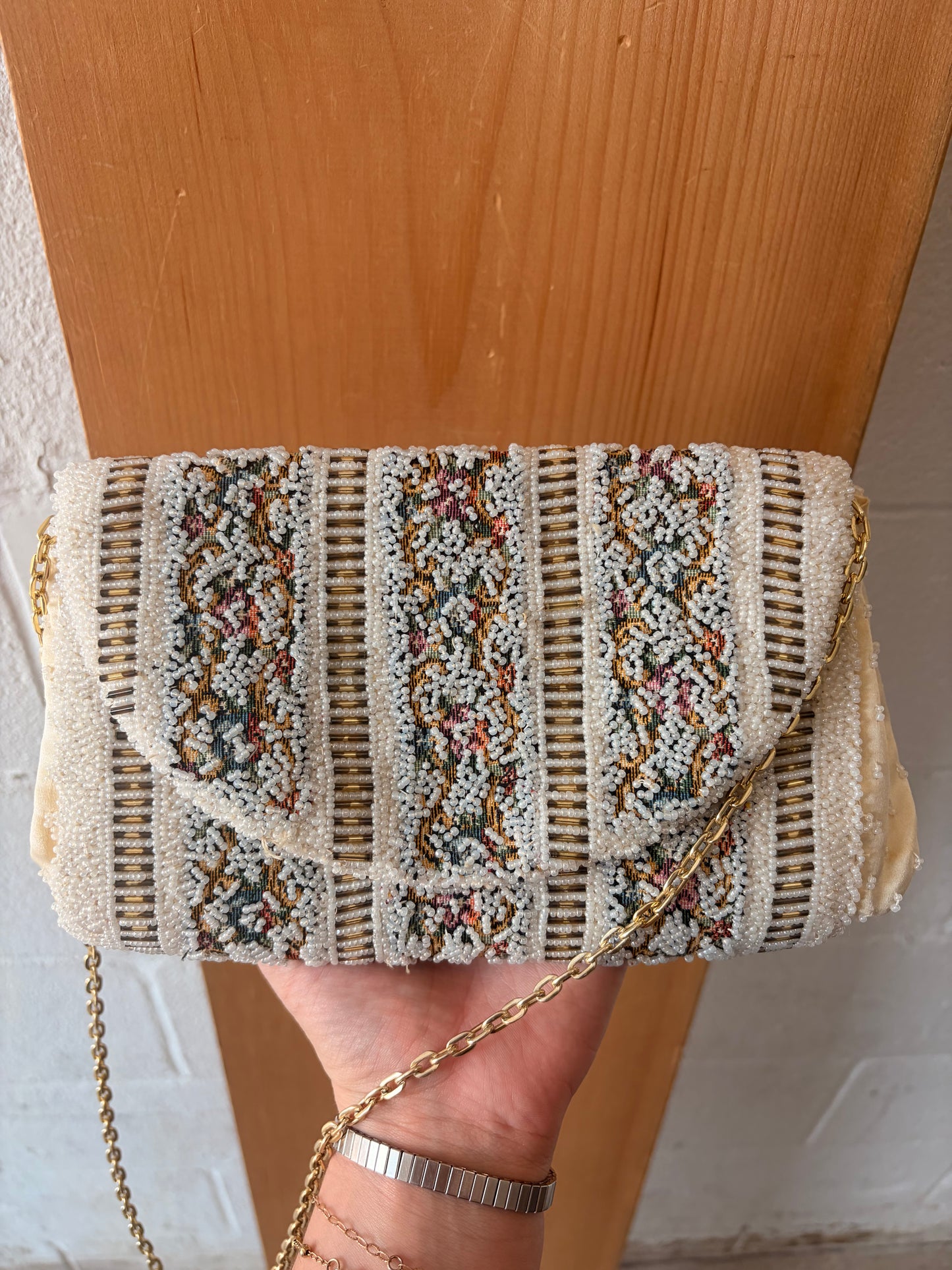 Vtg Handmade Beaded Purse