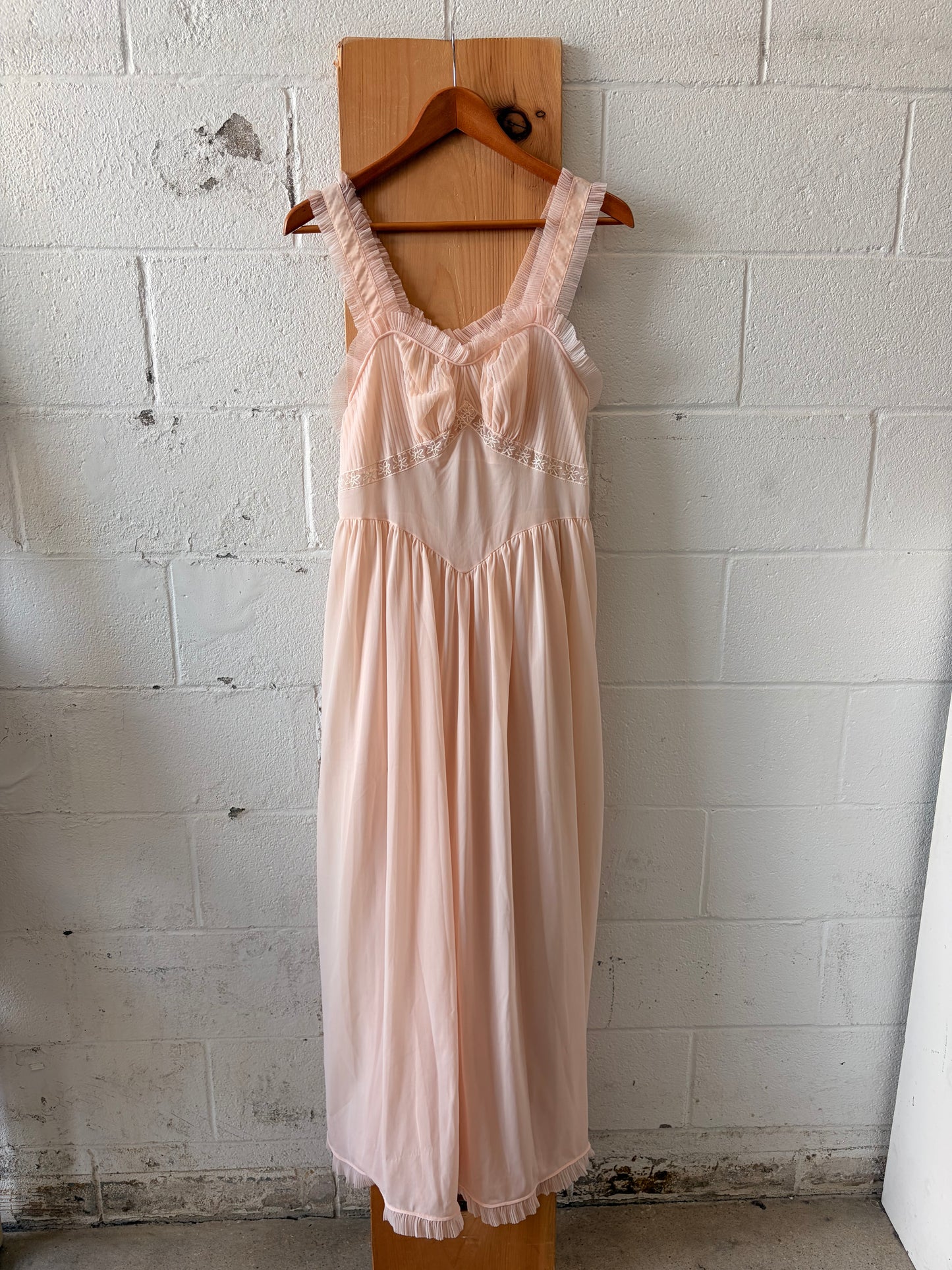 Vtg Rogers Pink Tulle Nightgown : 36