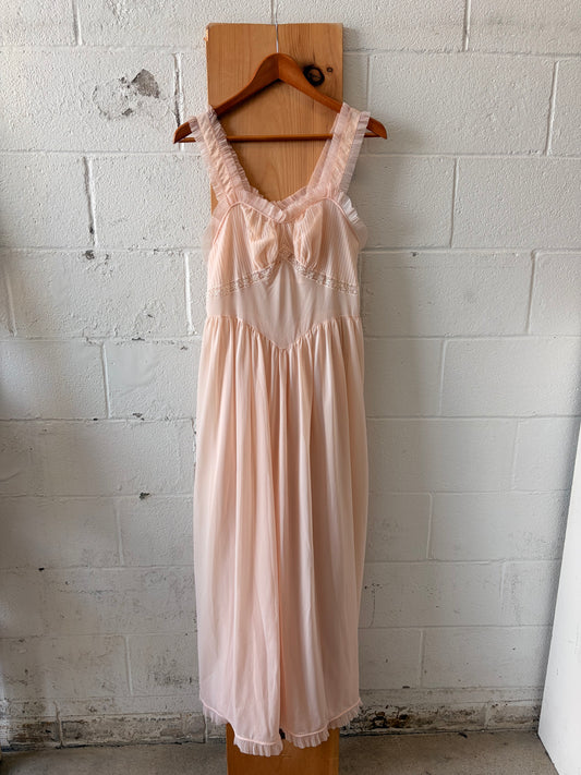 Vtg Rogers Pink Tulle Nightgown : 36