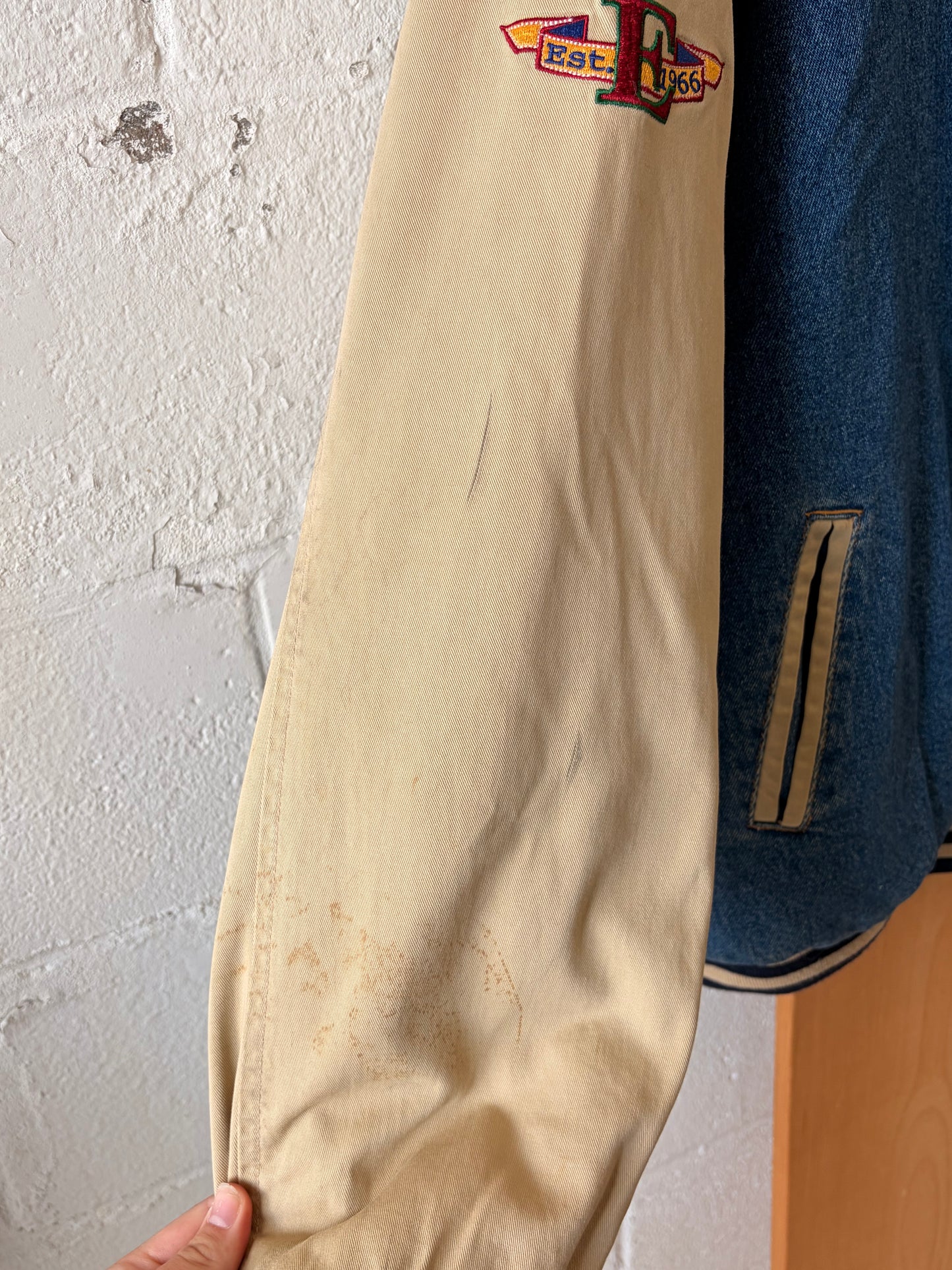 Vtg Disney Eeyore Denim Varsity Jacket : XXL