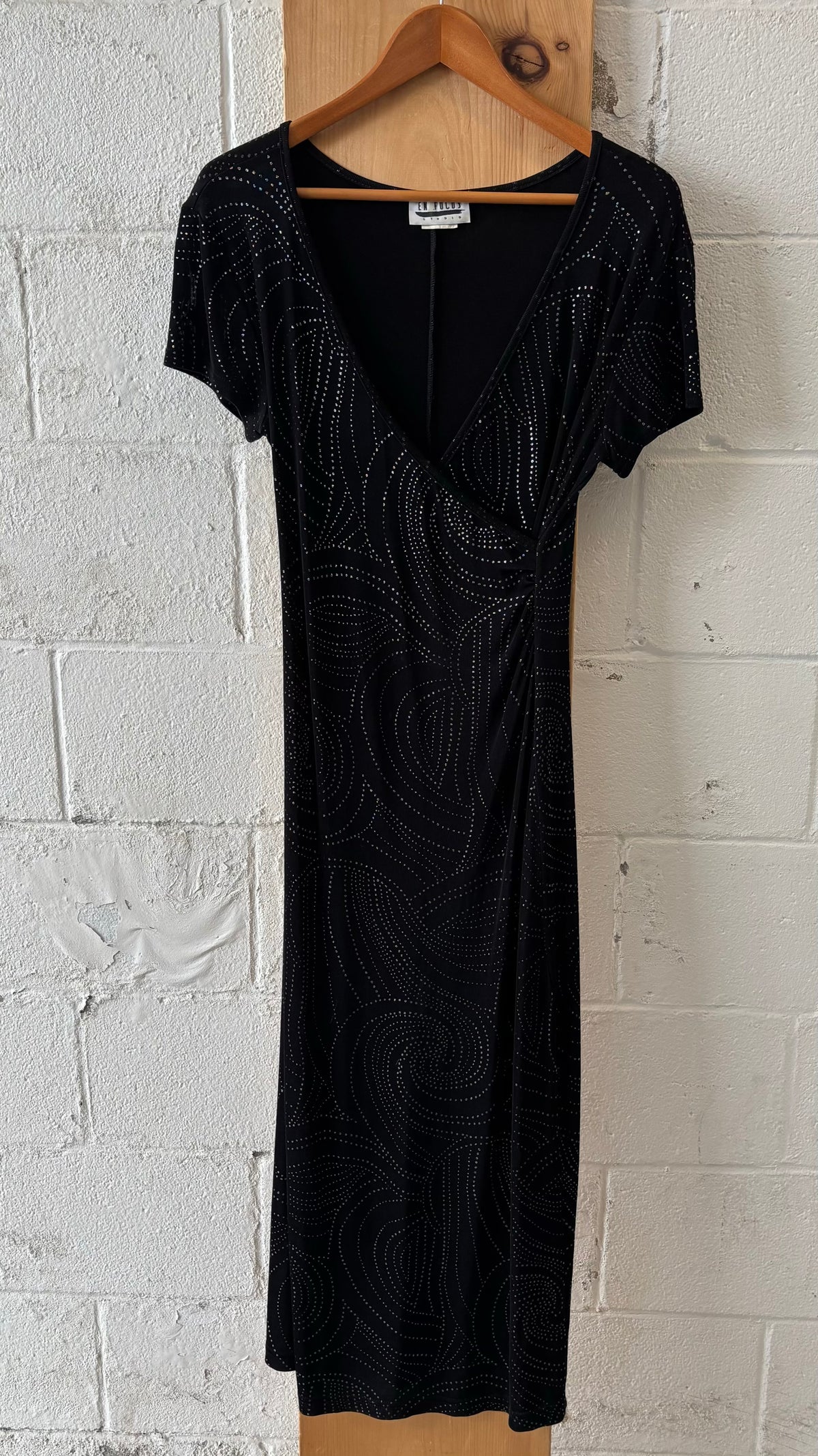 Vtg Black Maxi Dress : 8