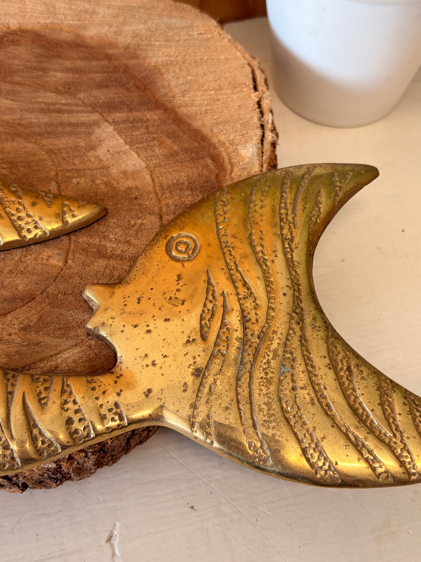 Set of 3 Gold Tone Metal Fish Wall Hangs (Local Pick Up Only - As Is)