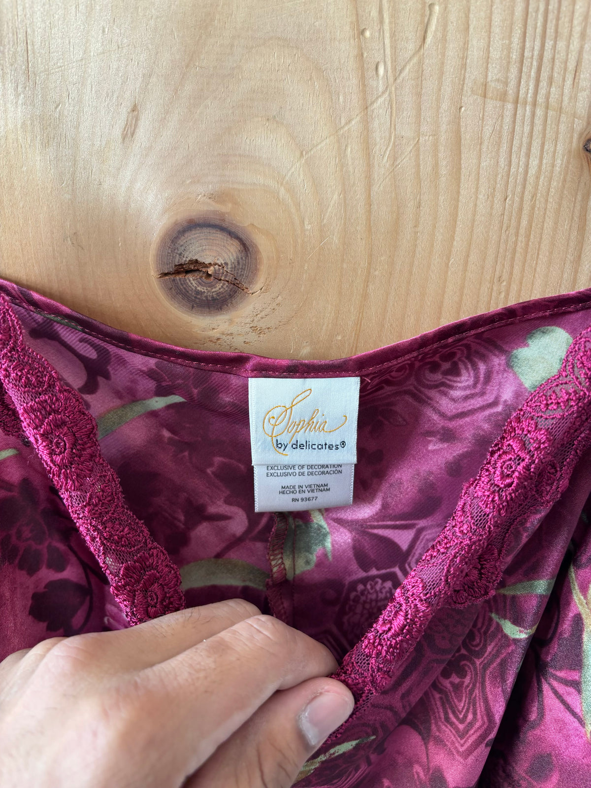 Burgundy Floral Slip Dress : XL