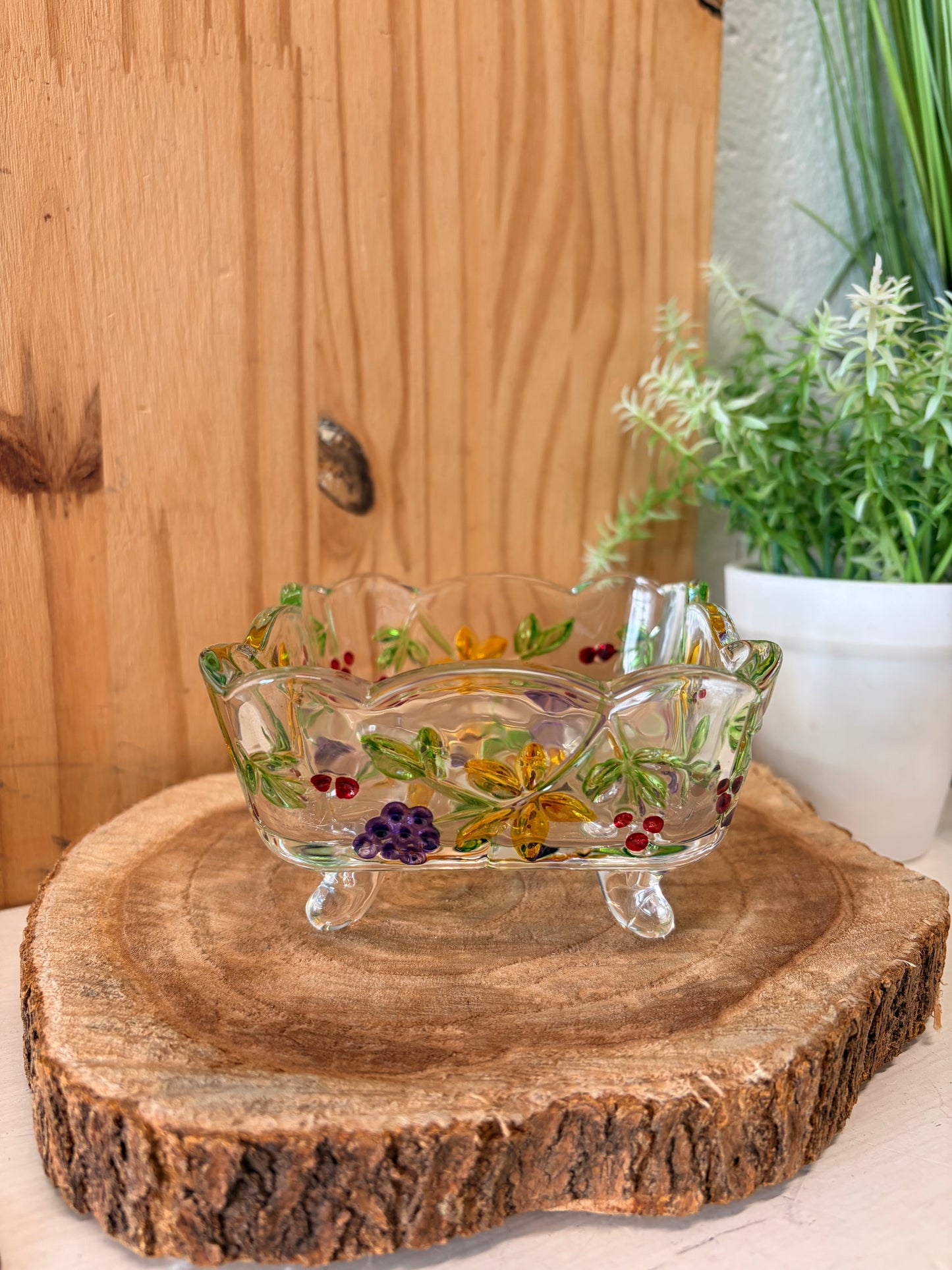 Footed Floral Dish (Local Pick Up Only)
