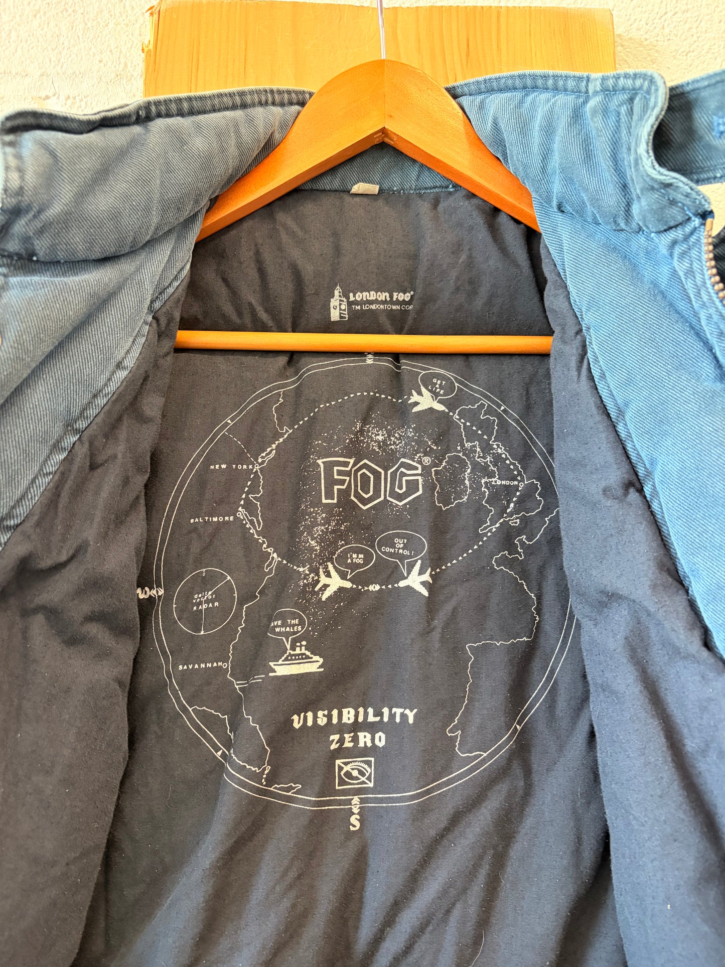 Vintage London Fog Blue Bomber Jacket : S