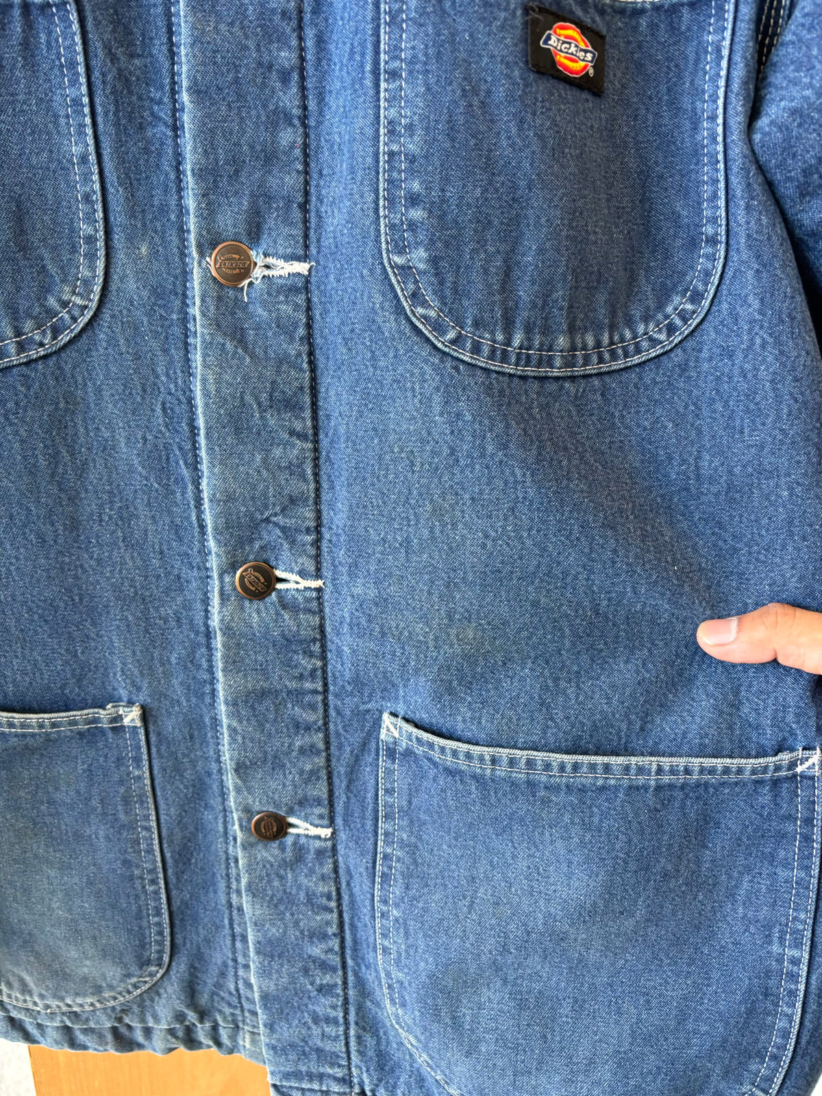 Vtg Dickies Blanket Lined Denim Chore Coat : M