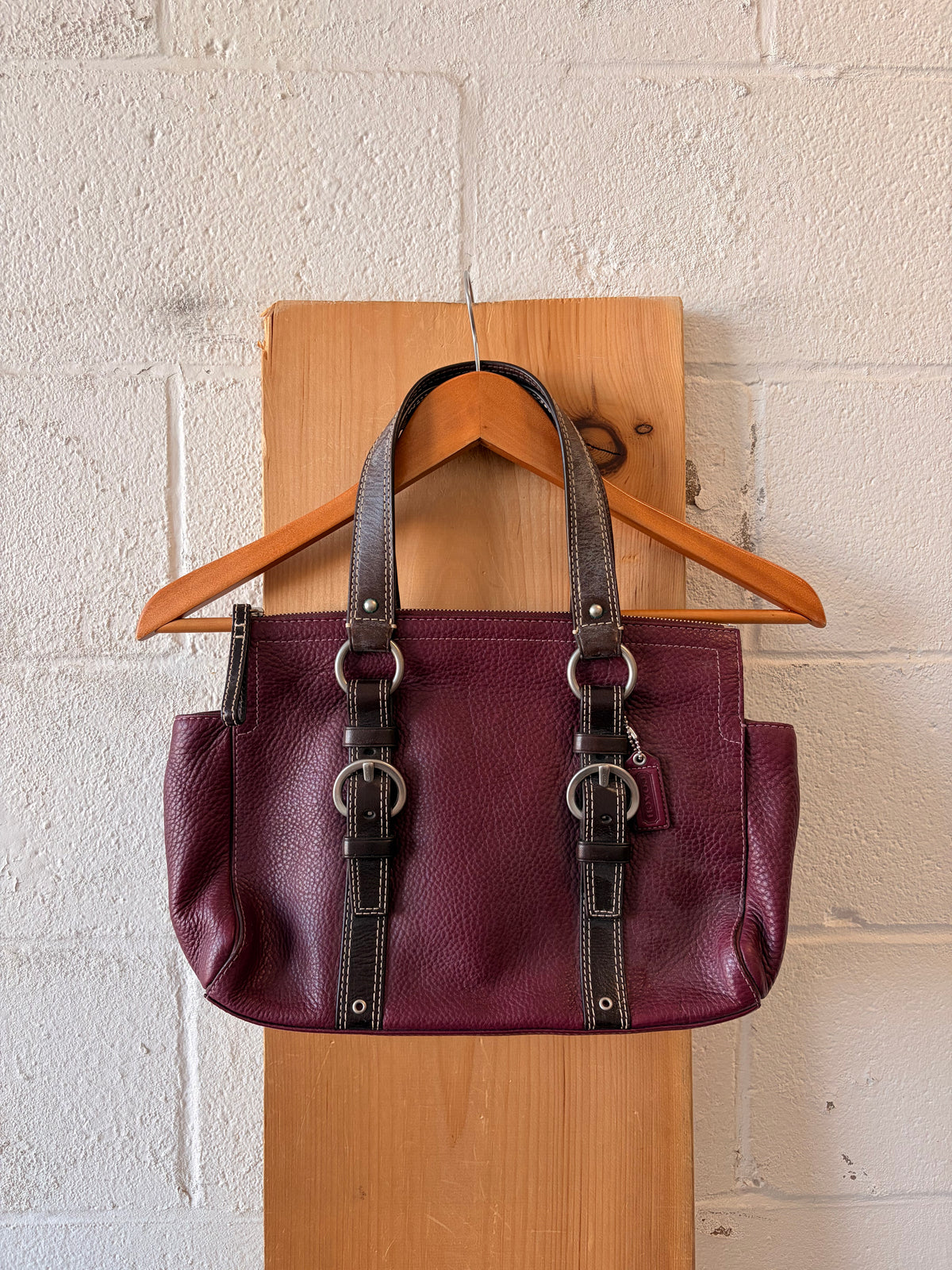 Vtg Wine Red Coach Chelsea Satchel