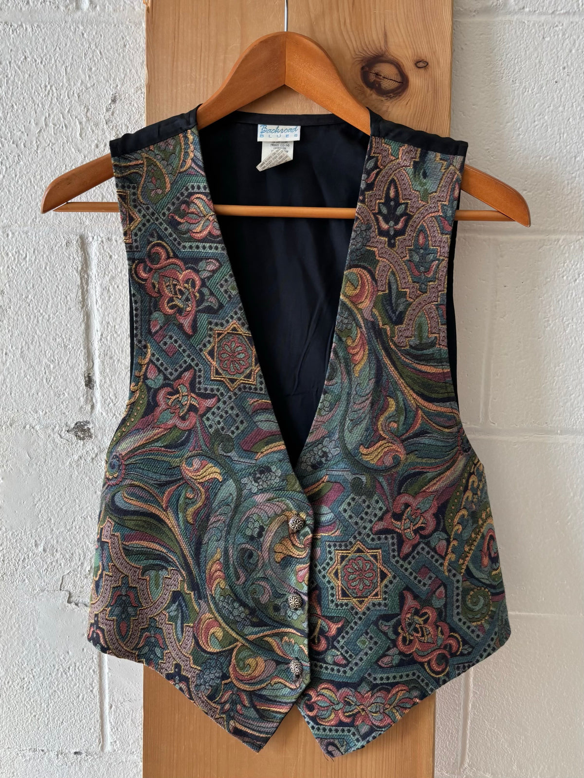 Vtg Paisley Patterned Vest : M