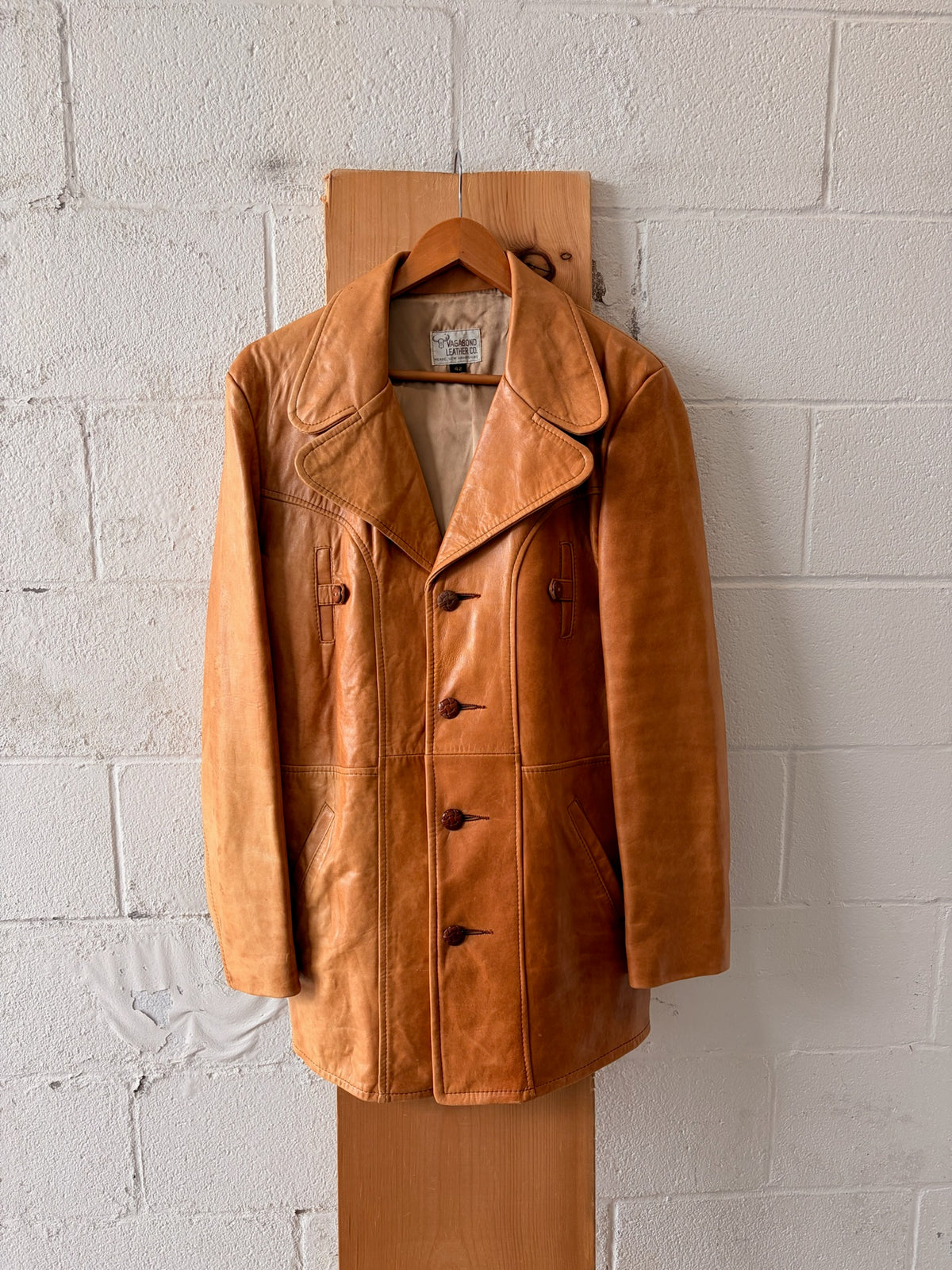 Vtg Hazelnut Vagabond Leather Jacket : 42 (Large)