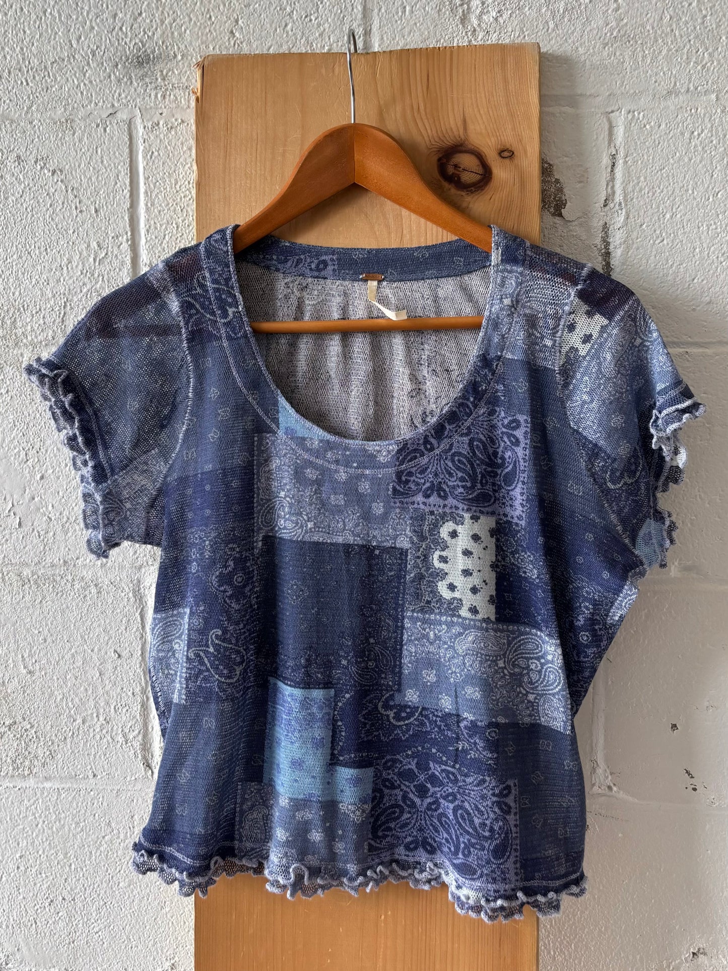 FP Blue Patchwork Top : XL