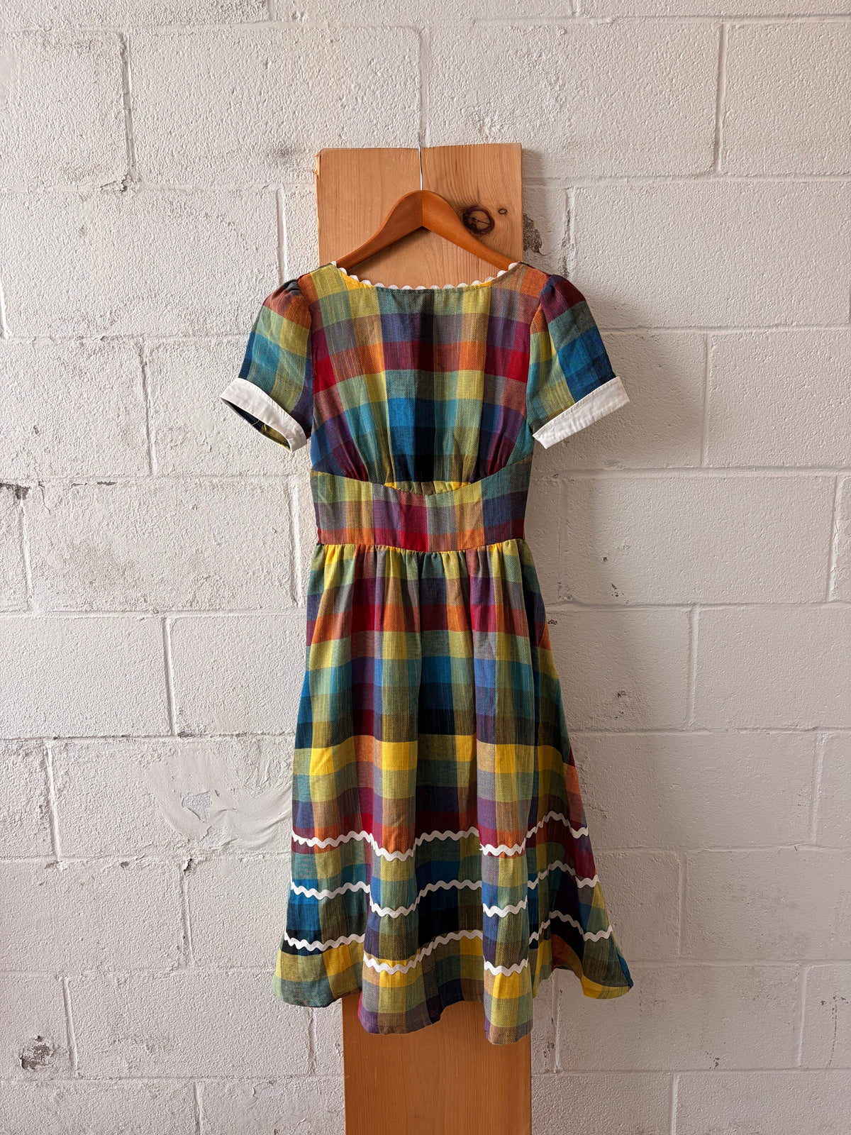50’s Style Plaid Unique Vintage Swing Dress : XS