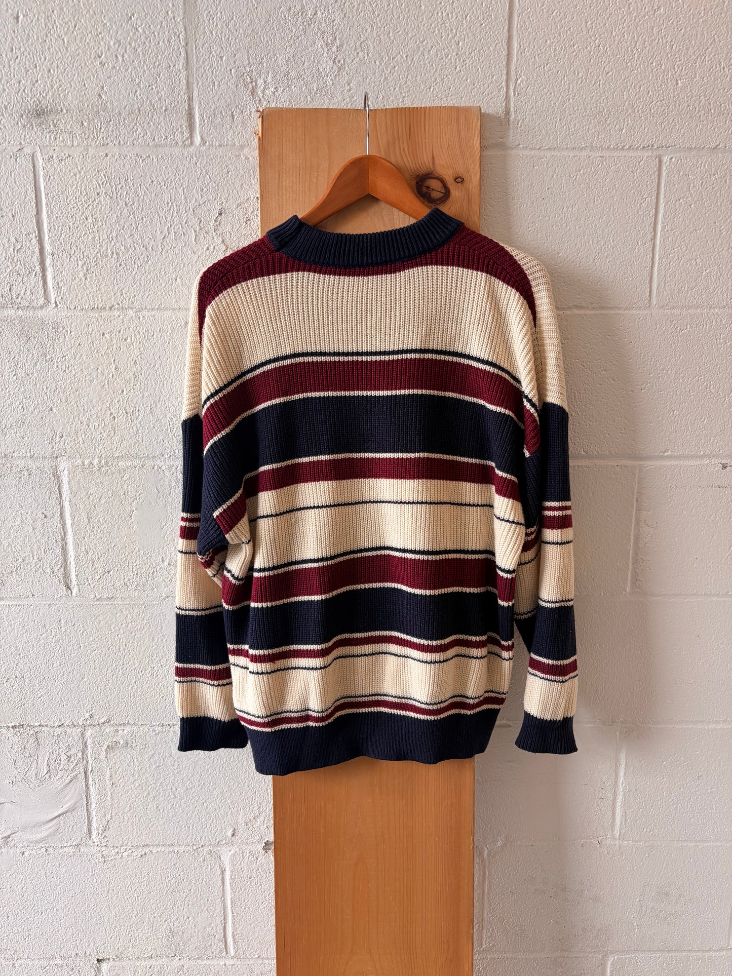 Navy & Red Striped Sweater : S
