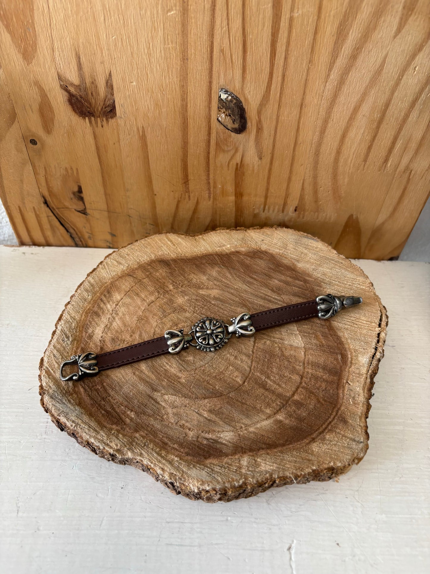 Ornate Leather Wrap Bracelet