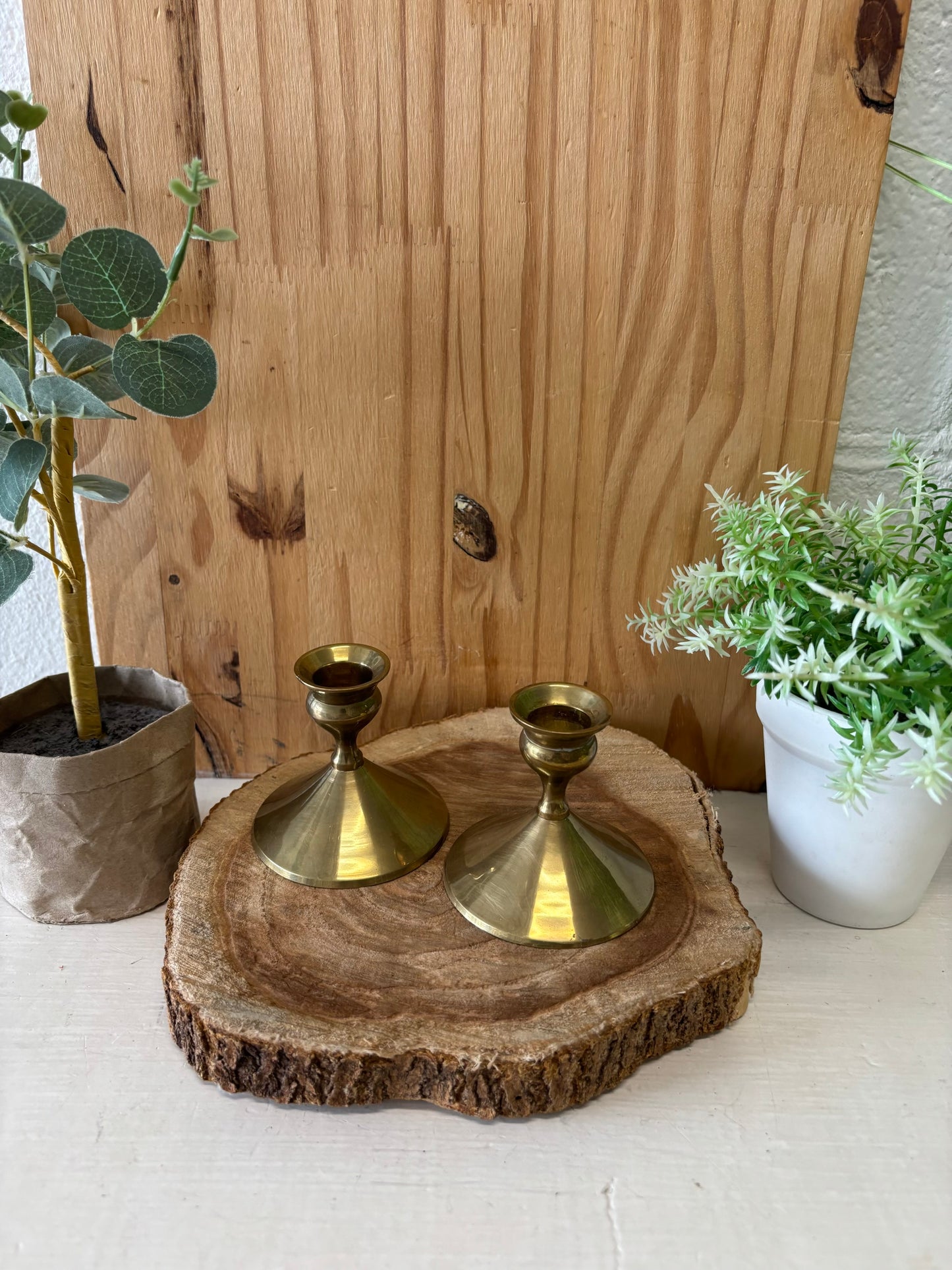 Pair of Brass Candleholders (Local Pickup Only)