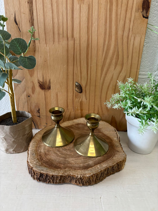 Pair of Brass Candleholders (Local Pickup Only)
