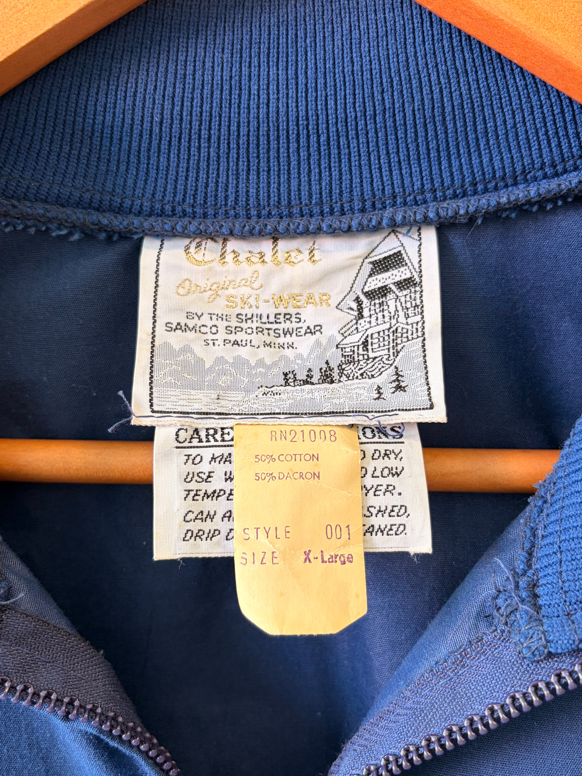 Vtg Chalet Quarter Zip Ski Jacket : XL