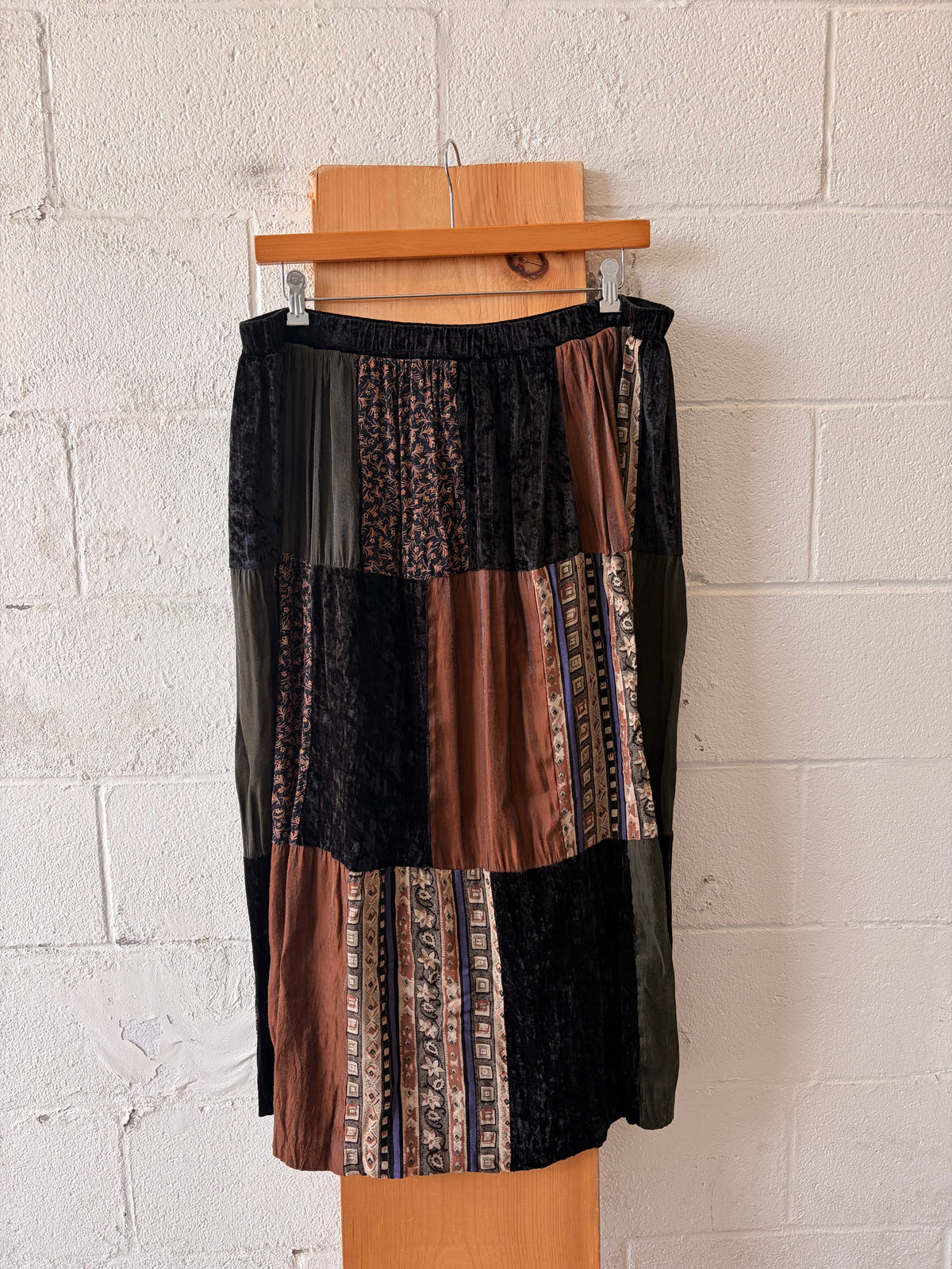 Velvet Patchwork Skirt : 40”W