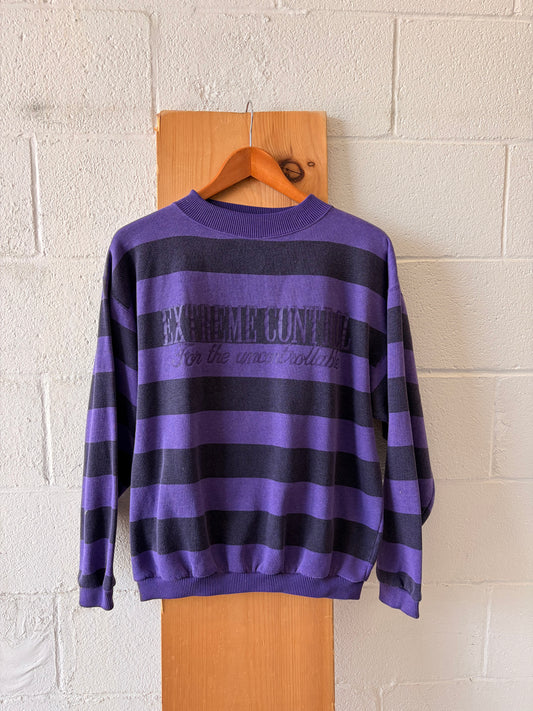 Vtg Extreme Control Striped Crew : L (As Is)
