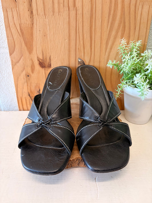 Black & White Stitched Heels : Size 7