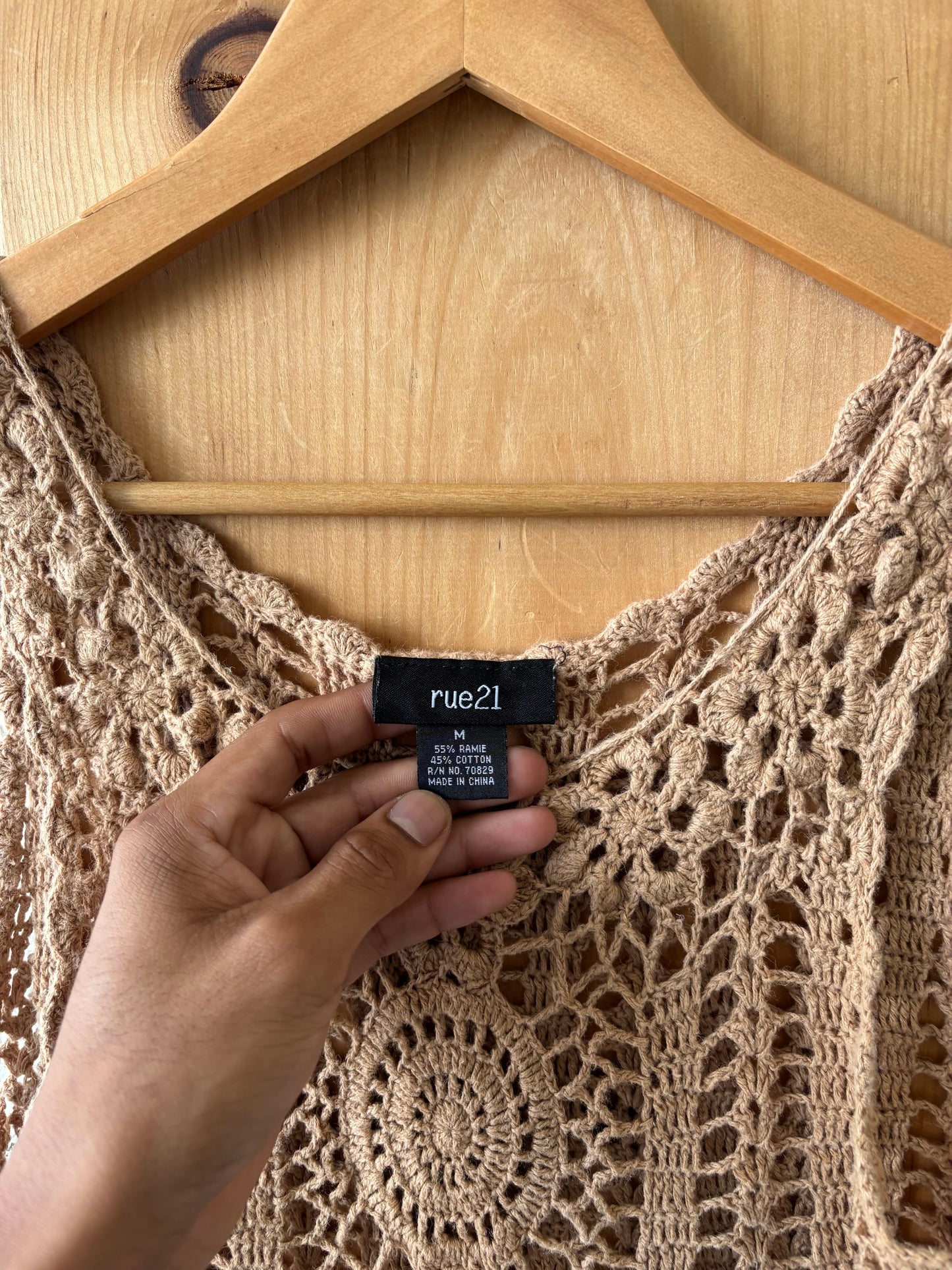 Brown Crochet Tank : M