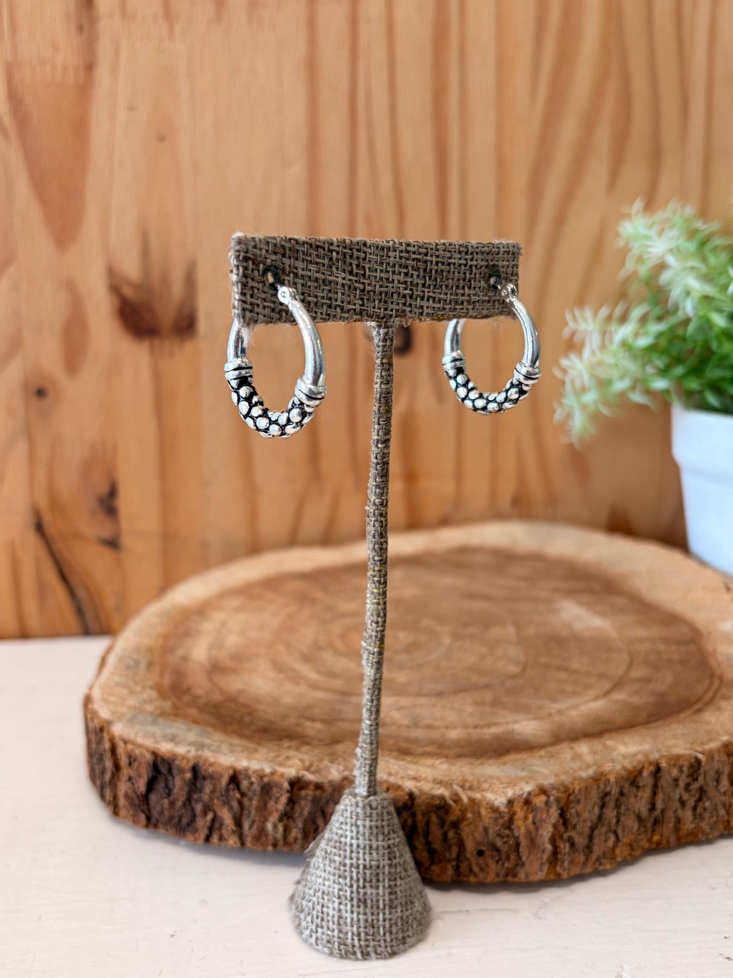 Black & Silver Tone Hoops