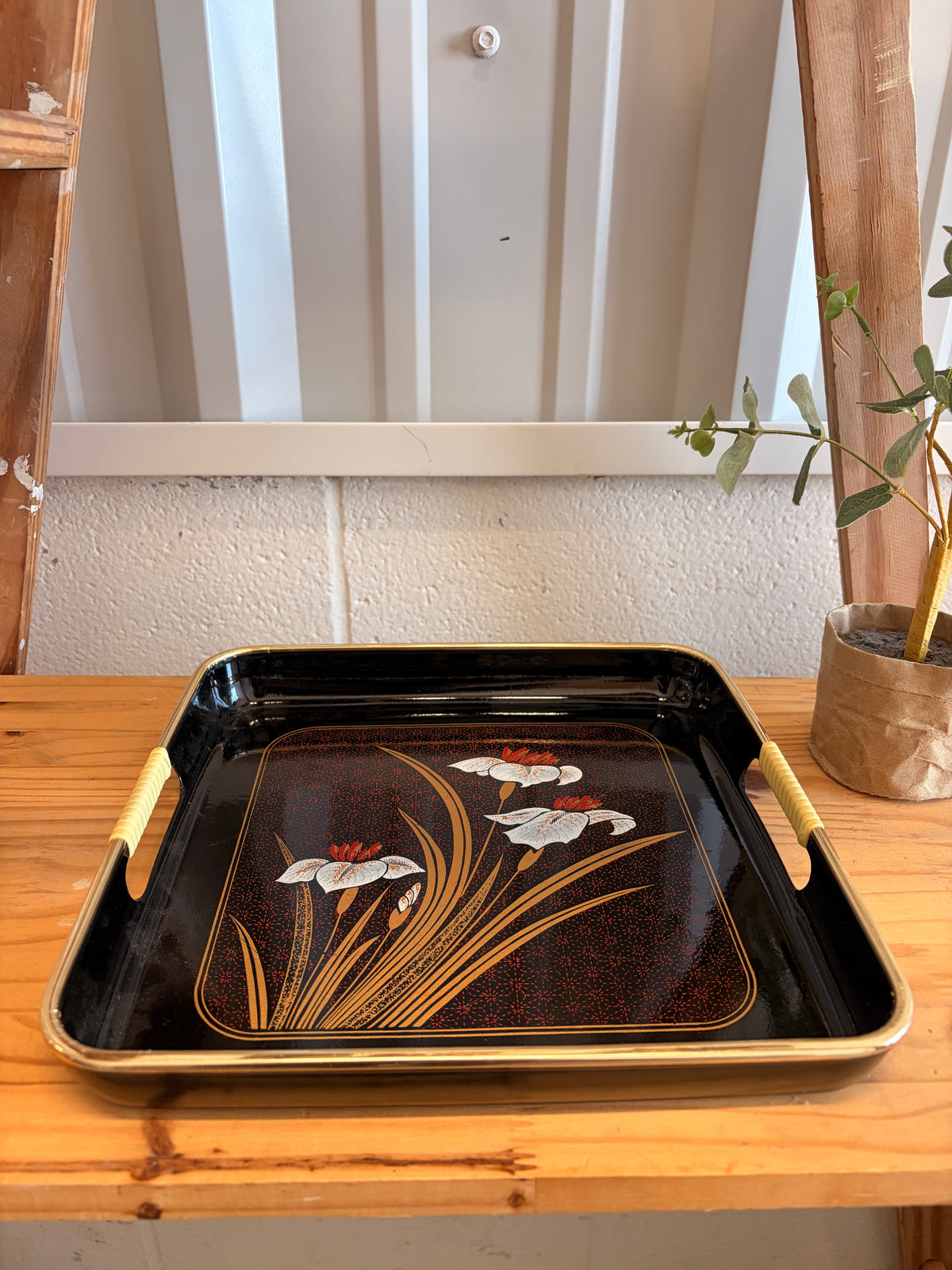 Floral Lacquerware Tray (Local Pick Up Only)