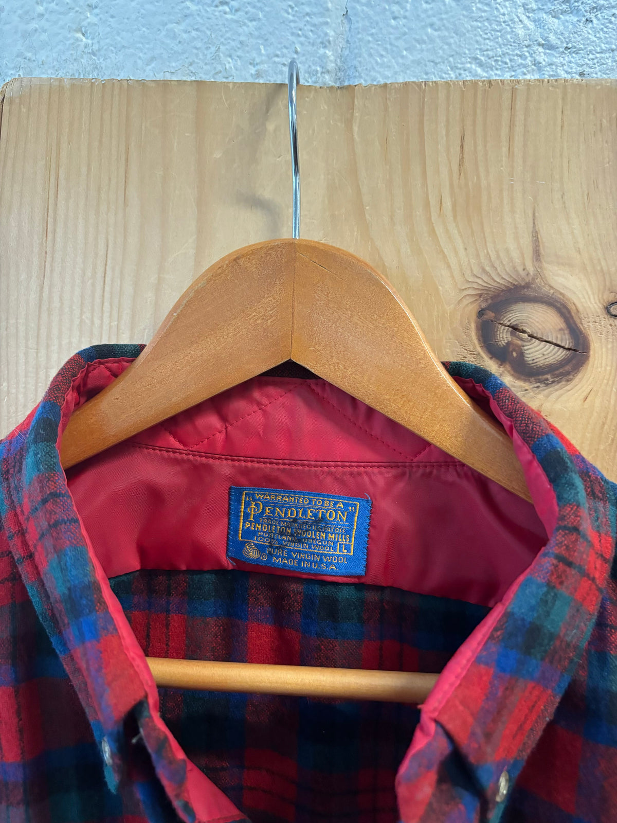 Vtg Plaid Pendleton Flannel : L