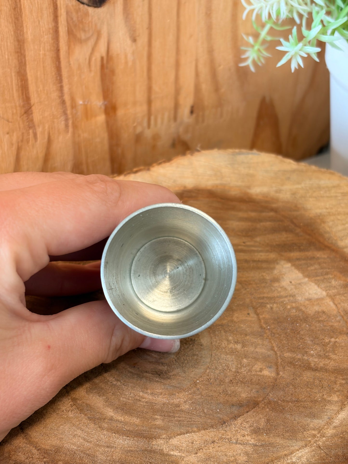 Vtg Metal German Shot Glass