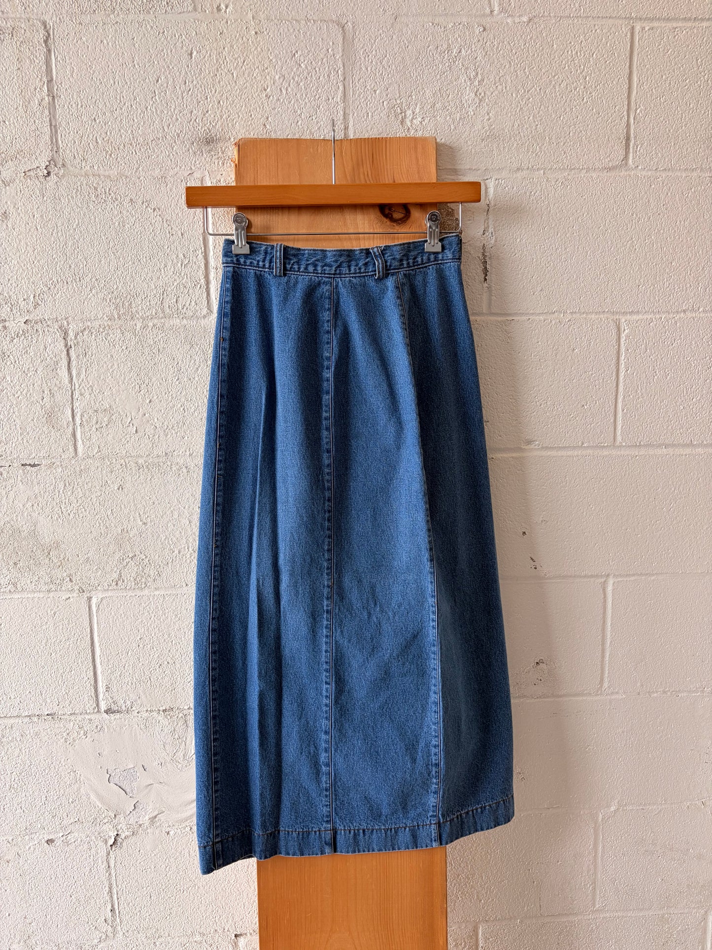 Denim Button Down Maxi Skirt : 4