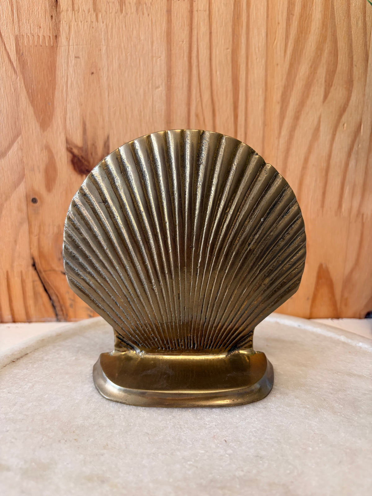 Brass Tone Seashell Book Ends (Local Pick Up Only)