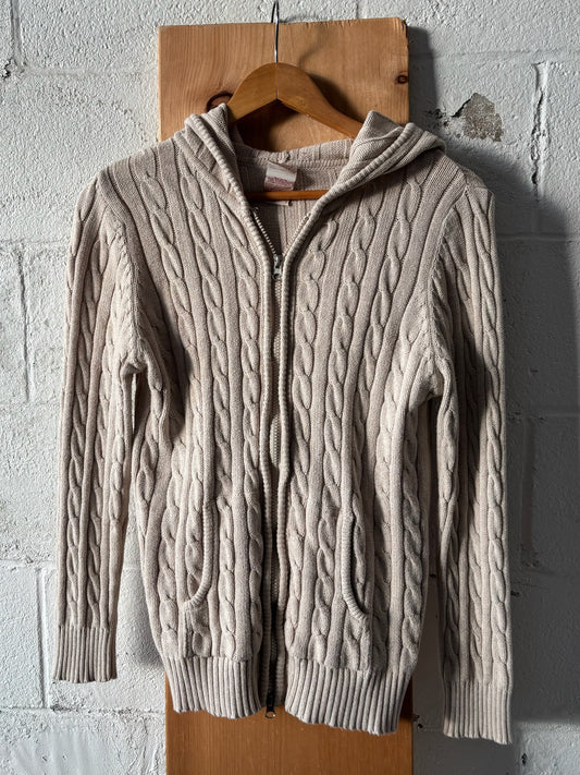 Hooded Zip Up Sweater : L