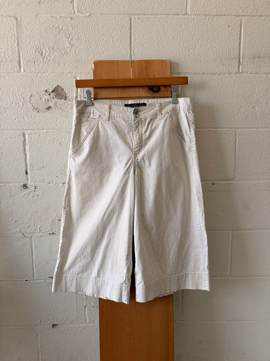White Wide Leg Capris : 12