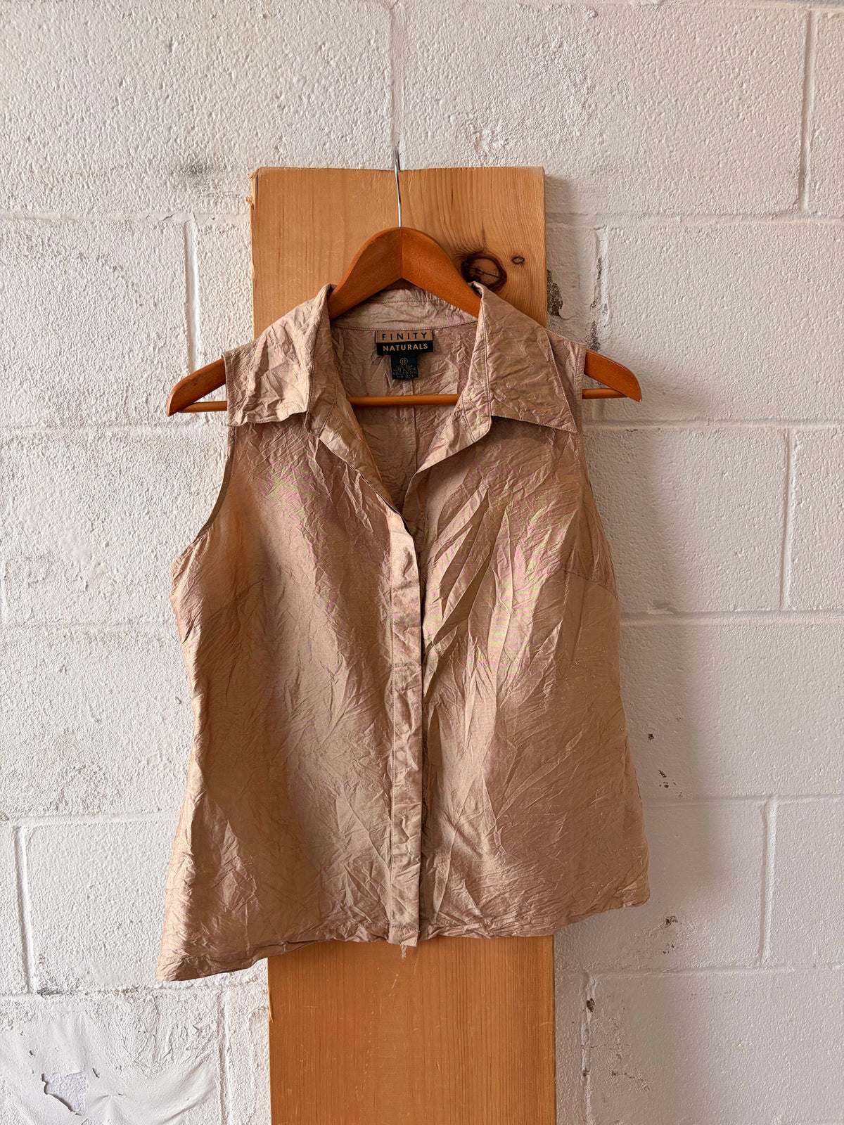 Silk Crinkle Button Down : 12