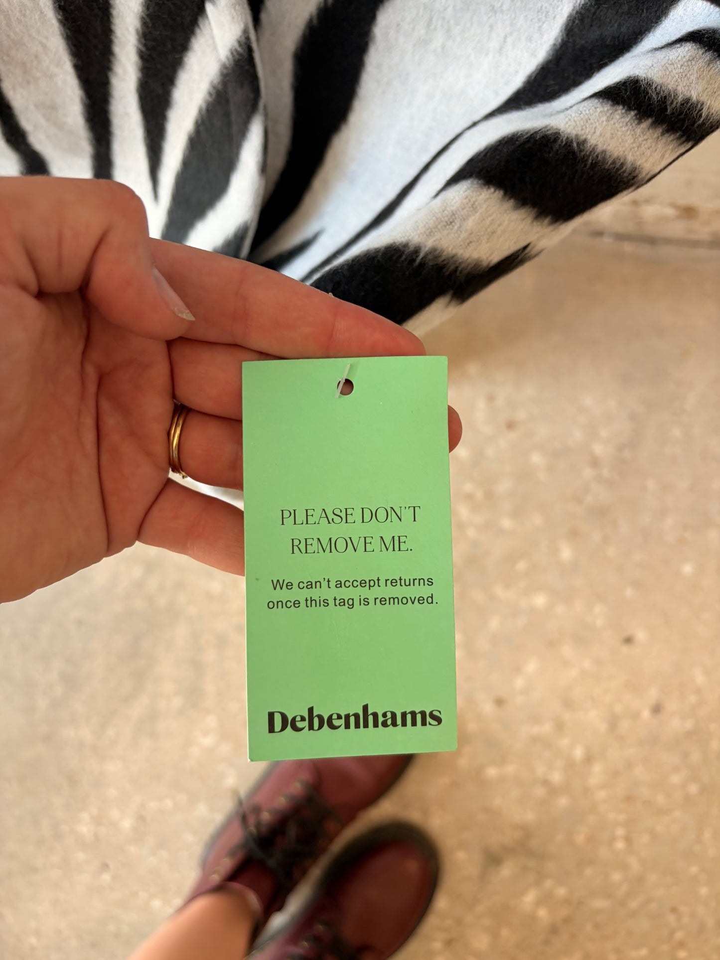 Zebra Print Longline Coat : 4 (Local Pick Up Only)