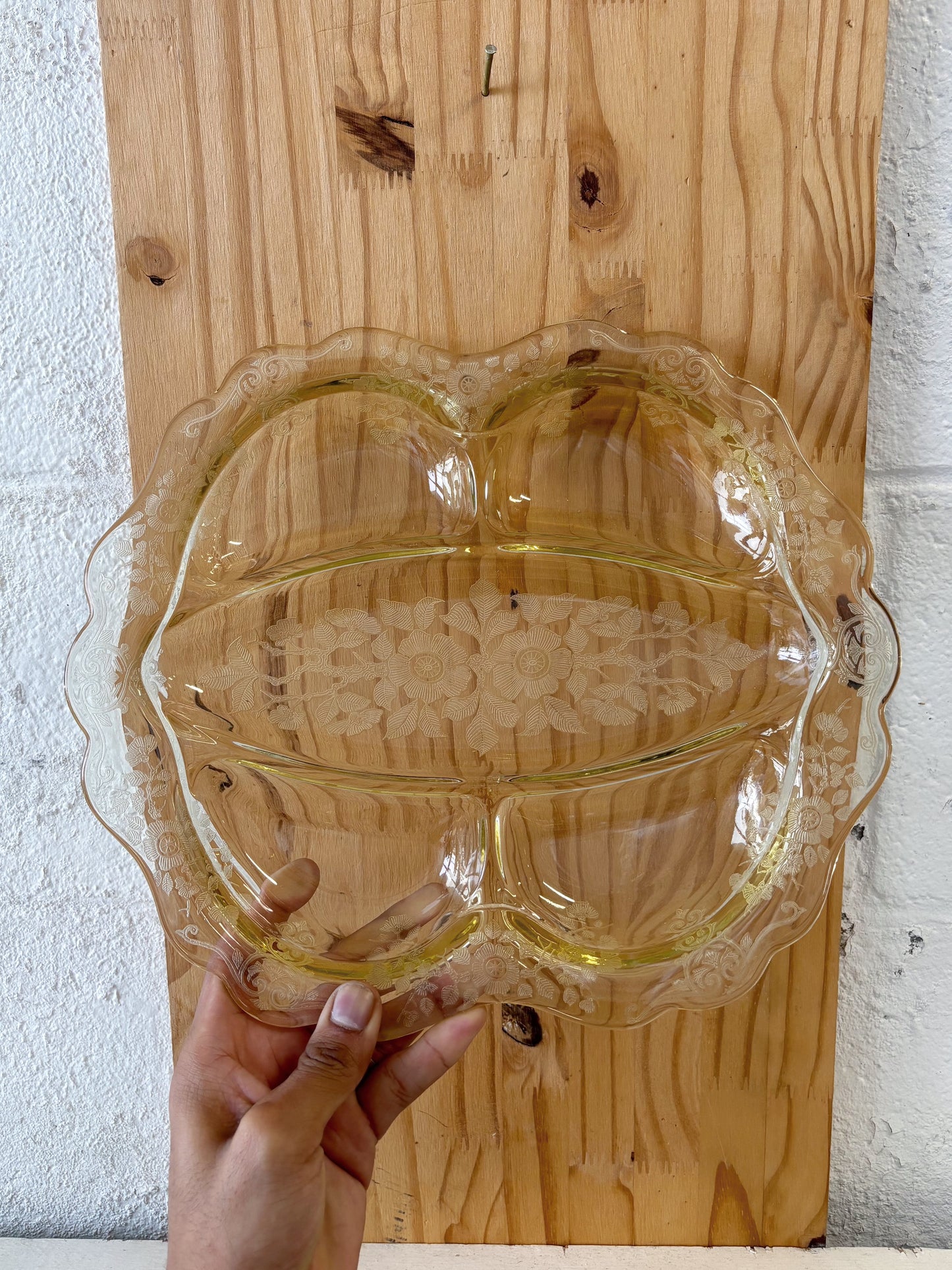 Vtg Yellow 5-Part Serving Dish (Local Pickup Only)