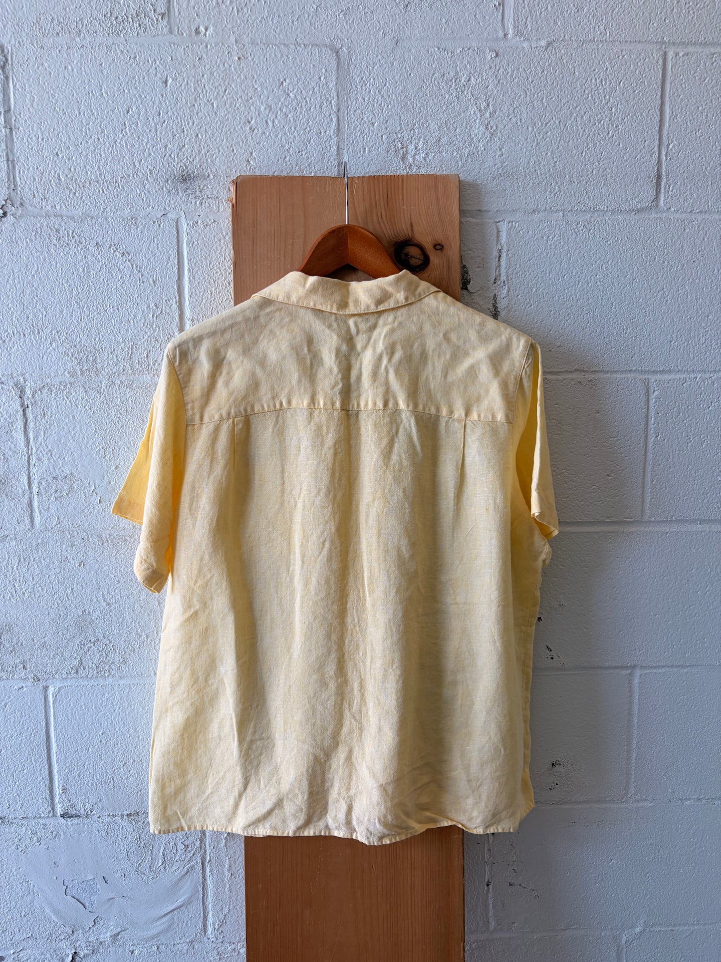 L.L Bean Yellow Linen Button Down : L