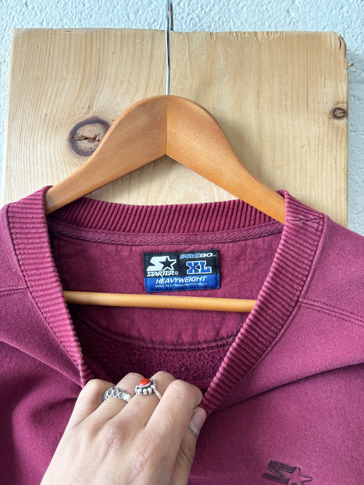 Vtg Burgundy Starter Crew : XL