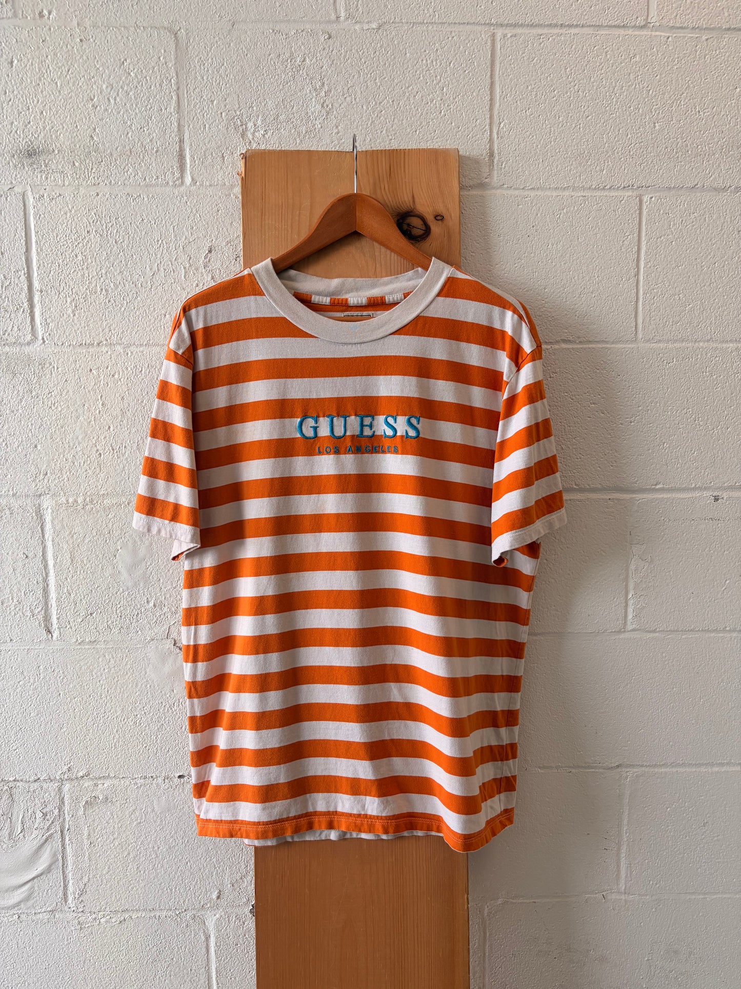 Orange Striped Guess Tee : M