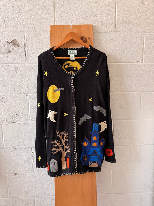 Quacker Factory Halloween Cardigan Sweater : 3X
