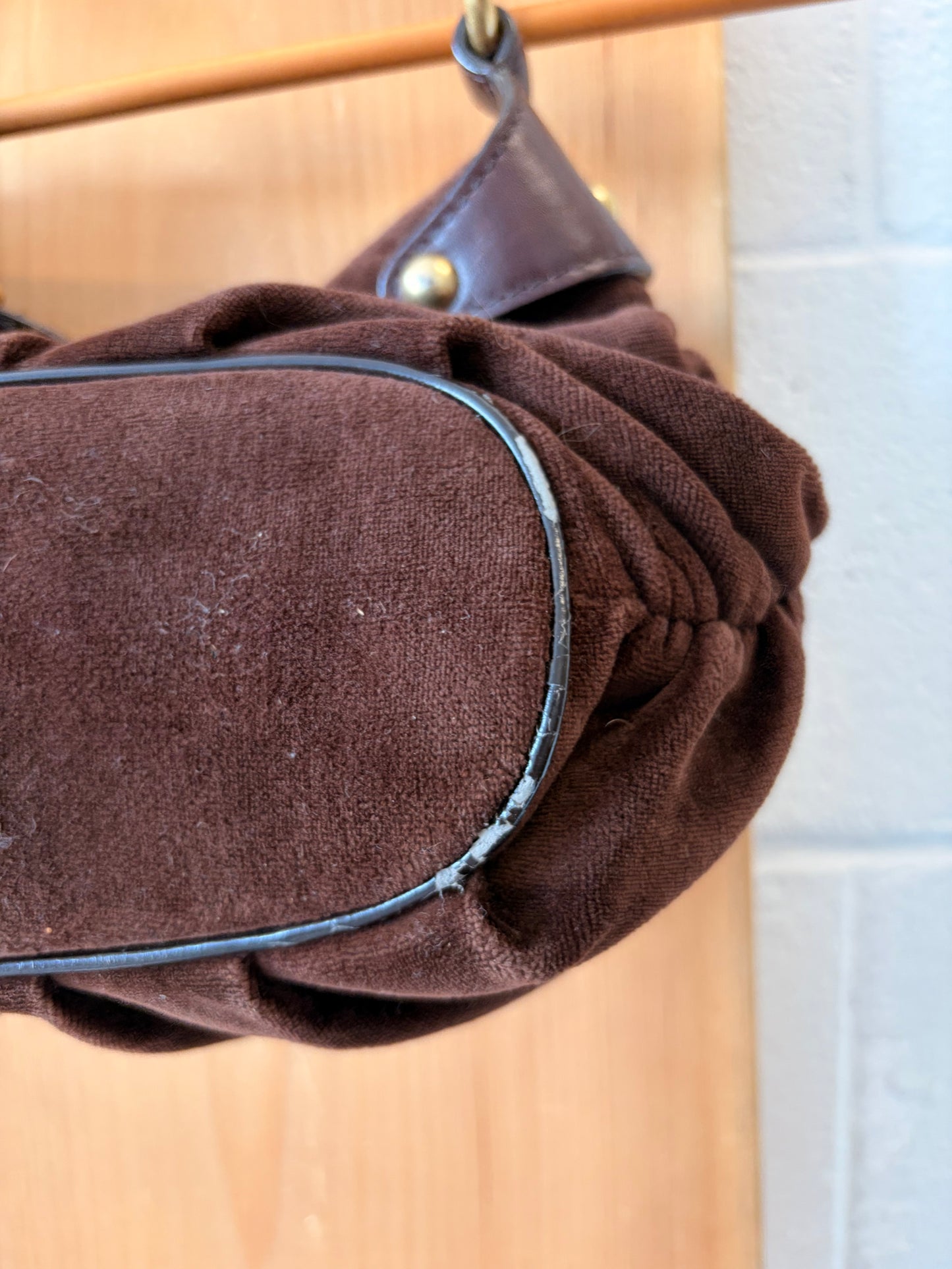 Brown Juicy Velour Hobo Purse