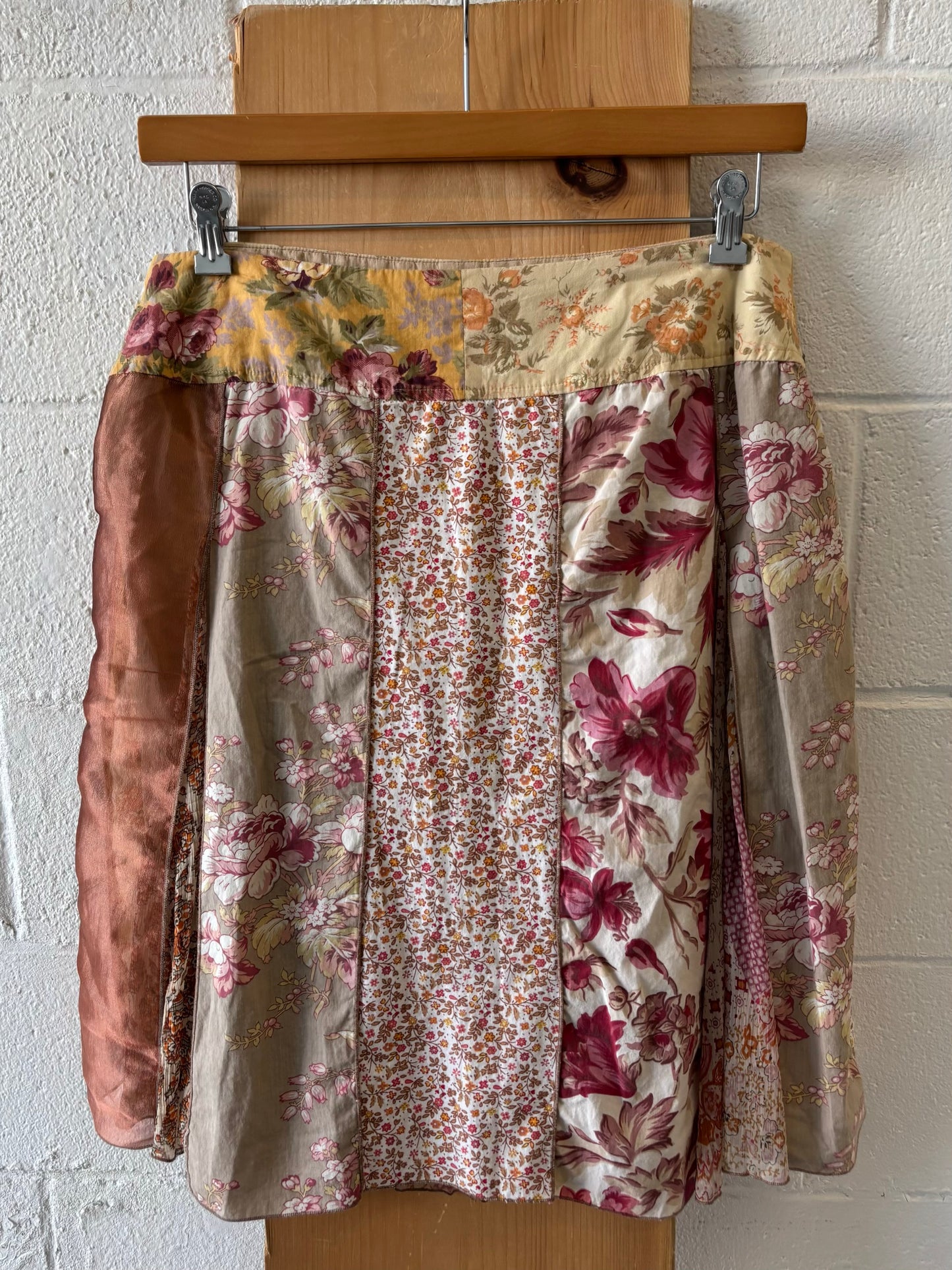 Vtg Patchwork Skirt : XL
