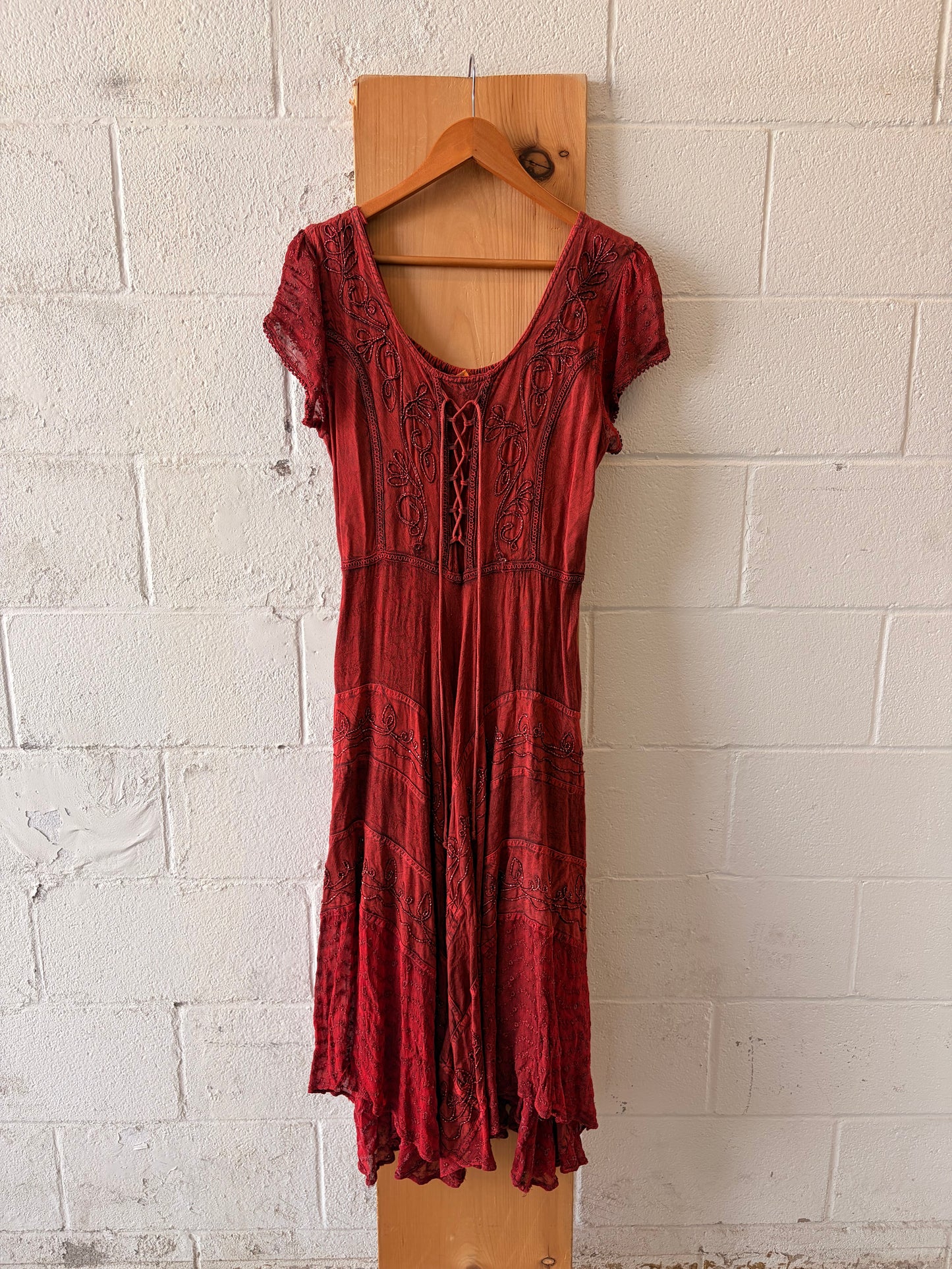 Embroidered Red Fairy Dress : S/M