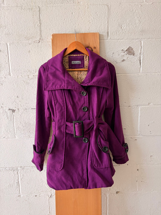 Purple Belted Peacoat : XS/S