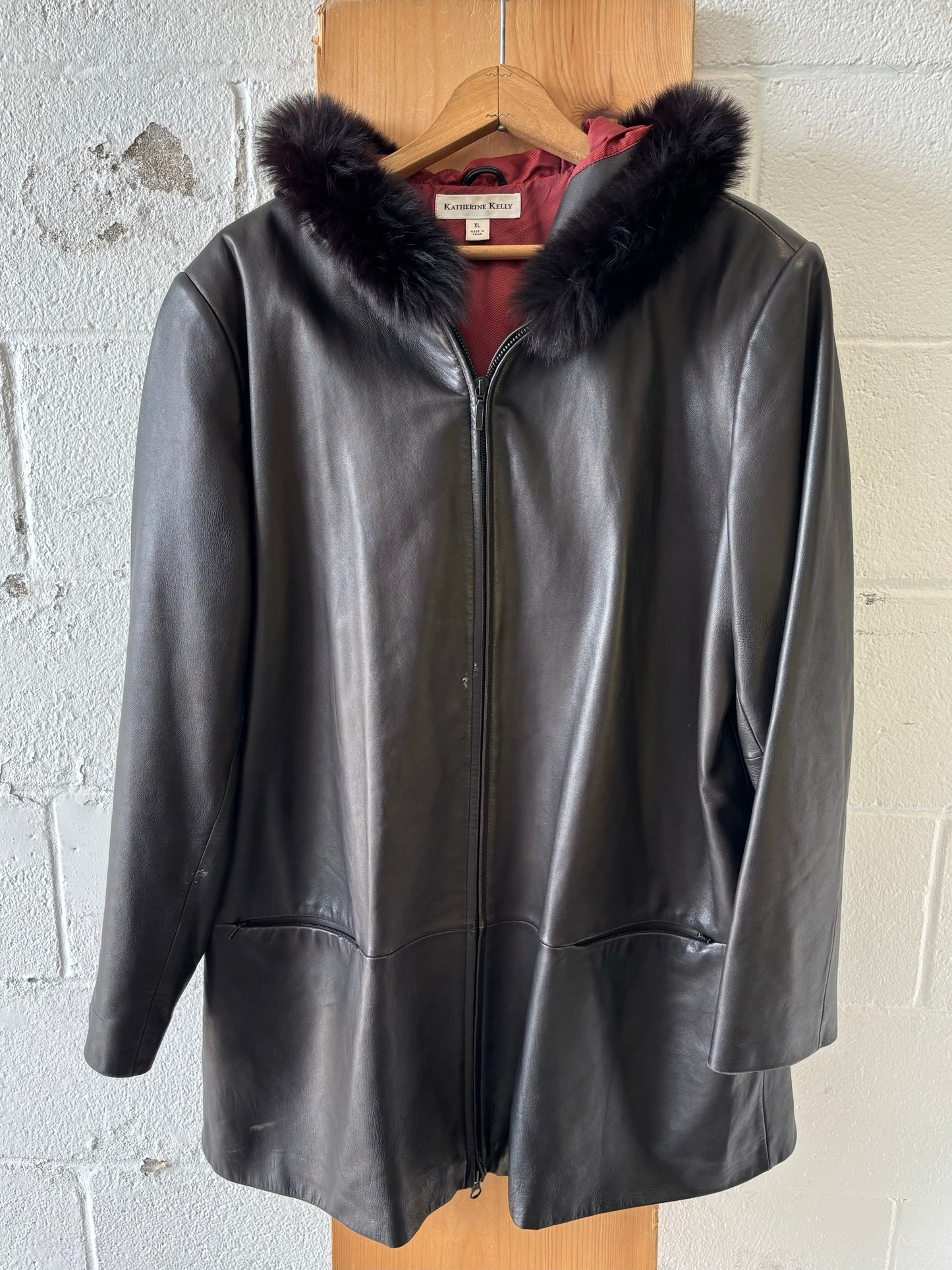 Vtg Lamb Skin Leather Jacket : XL