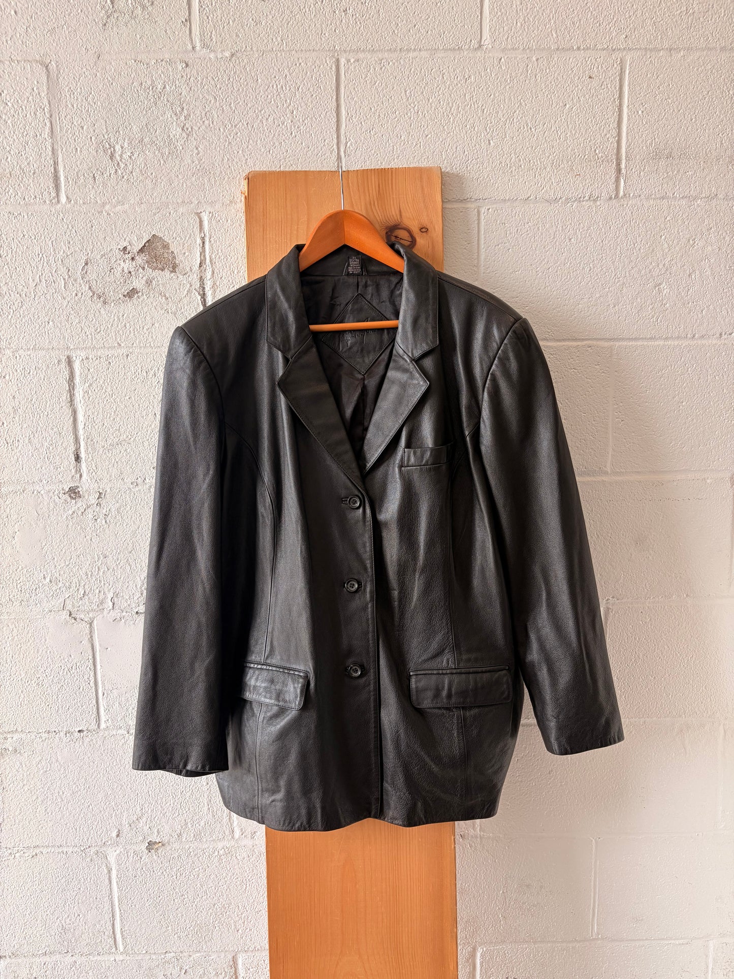 Black Leather Jacket : 2X