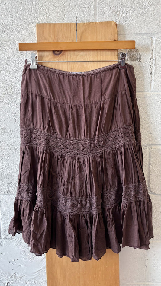 Tiered Brown Skirt : S